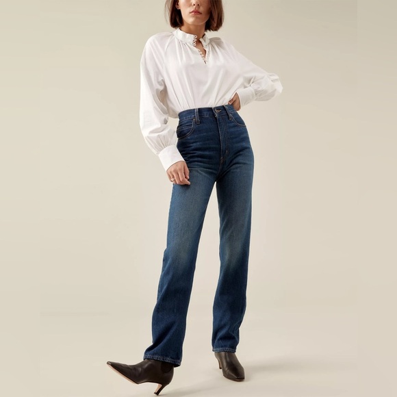 Levi's Premium 70'S High Rise Slim Straight Women’s Jeans Dark Wash Zip Fly 26 - Picture 2 of 11